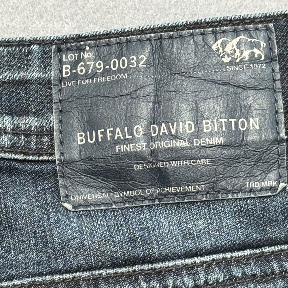Buffalo David Bitton Jeans Men's 32x34 Blue Dark Wash Driven-X Straight Stretch - Picture 7 of 9